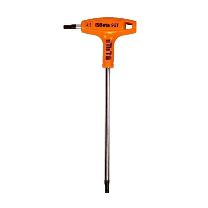 Beta مفتاح سداسي على شكل T مقاس 96T مقياس 4 مم | مفتاح ألين مريح عالي العزم مع طرفين سداسيين | ثقب لمنع السقوط | قوة صناعية | صنع في إيطاليا - Image 1